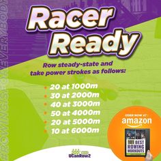 an advertisement for the race ready event in front of a green and purple background with text