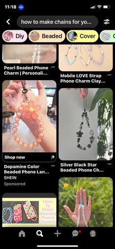 Black Star, Phone Charm, Diy Beads, Pearl Beads, Chain, Silver