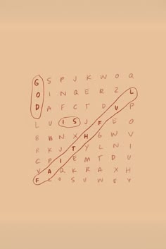 the word search is written in red on a beige background