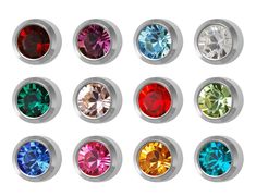 PRICES MAY VARY. 12 Pair Assorted Birthstones January - December Mini 2mm Silver Coloured Stainless Steel Bezel Setting Post Gauge/Thickness: 1.2mm (16 gauge) Slightly Thicker Than Normal Fashion Earrings - Post length: 10mm Please Note Earrings Are Magnified In Picture To Show Colour Sterilized Ear Piercing Stud Earrings Please note the earrings in the picture are magnified to show colours. The setting measures 2mm. 12 pairs of mini silver coloured stainless steel studex earrings which are idea Normal Fashion, Ear Piercing Studs, Clear Crystal Earrings, Stud Fashion, Birthstone Colors, Womens Earrings Studs, Costume Jewelry Earrings, Discount Jewelry, Ear Piercing