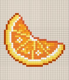 a piece of fruit that is made out of pixels