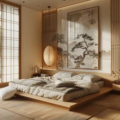 Japan Bedroom Design, Bedroom Ideas Japandi, Scandinavian Interior Bedroom, Creative Wall Decor Ideas, Scandinavian Beauty, Japandi Bedroom Ideas, Japanese Style Interior