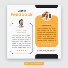 customer feedback social media post or square testimonial post template Testimonial Post Instagram, Testimonial Social Media Design, Review Design Layout, Review Page Design, Website Testimonial Design, Testimonial Page Design, Testimoni Design, Review Design Social Media, Testimonial Design Layout