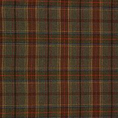 a brown and green plaid fabric