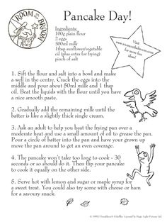 the poem for pancake day with an image of a bird and stars on it