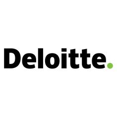 the deloitte logo is shown in black and green