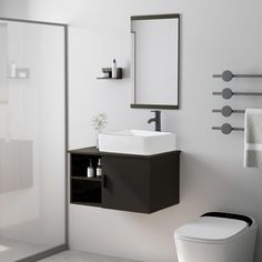 a white toilet sitting next to a bathroom sink