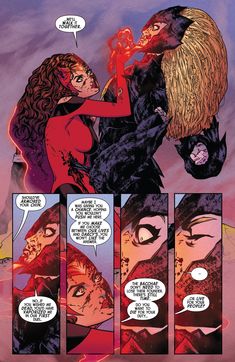 a comic strip with an image of a woman being kissed by a demon