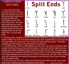 How to treat split ends Dry Split Ends Remedies, Spilt Ends How To Get Rid Of, Split Ends Trimming, Cosmetology Instructor, Fix Split Ends, Salon Tips, Curly Tips, Trim Your Own Hair