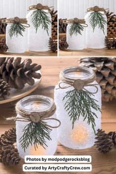 Light up your holidays with these beautiful Frosted Christmas Luminaries! ❄️✨ Crafted with faux “snow” and warm lights, they’re perfect for creating a cozy, festive atmosphere or giving as unique handmade gifts. Simple, magical, and oh-so-sparkly! 🎄🕯️ Join the Arty Crafty Crew and make your home shine this season!
#FrostedChristmas #HolidayLuminaries #DIYHolidayDecor #CozyVibes #ArtyCraftyCrew #FauxSnowCrafts #ChristmasGlow #FestiveCrafting #HandmadeChristmas #CraftyDecor Holiday Glass Jar Decor, Oui Christmas Jars, Jar Decorating Ideas For Christmas, Glass Jar Crafts Christmas Diy Projects, Mason Jar Epsom Salt Christmas, Xmas Mason Jar Crafts Diy Christmas, Holiday Jar Crafts, Twine Mason Jars, Hang Mason Jars With Twine