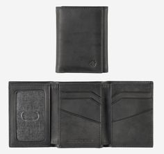 A sleek and simple design in our signature Rhodes leather that gets better with wear.  Well-organized interior.  Six card slots.  Three slash pockets. Full-length currency pocket. Thumb-slide ID window. RFID blocking shield to protect personal data. Lined. 3¼"L x 4 1/8"H. Leather Trifold Wallet, Best Wallet, Johnston Murphy, Trifold Wallet, Rhodes, Card Wallet, Simple Design, Card Slots, Simple Designs