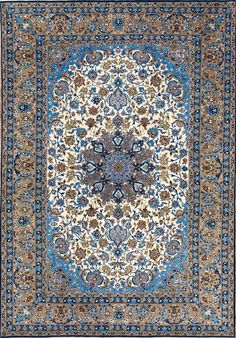 Best rugs. Beautiful Persian Isfahan rug made of the finest quality Japanese kork wool and silk with beige and blue colors. Size 5.4x7.4. Craftsman Rugs, Best Rugs, Red Persian Rug, Bakhtiari Rugs, Traditional Persian Rugs, Persian Culture, Spruce Up Your Home