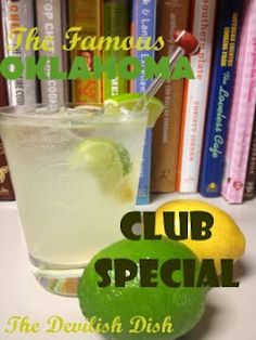 a book cover for club special with a lemon and a cocktail in the foreground