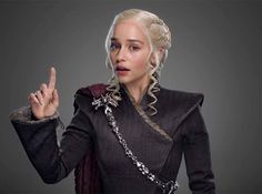 game of thrones character daener merly pointing to the side with her finger