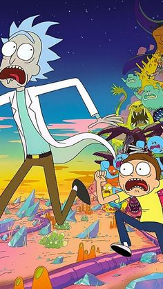 rick and mort in the simpsons cartoon