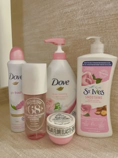 Dove Rose Soothing Body Wash Dove go fresh pomegranate&lemon St Ives Smoothing Body Lotion rose&argan oil Sol de Janeiro Beia flor Elasti-cream Sol de Janeiro Brazilian crush Cheirosa 68 Rose Scented Body Wash, Dove Body Wash Rose, Dove Body Products, Pink Dove Products, Argan Oil Aesthetic, How To Smell Like Sol De Janeiro 68, St Ives Aesthetic, Rose Shower Routine, Rose Smelling Products