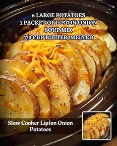 the instructions for how to make slow cooker potato potatoes