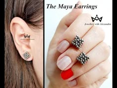 How To Make Beaded Stud Earrings, Beaded Earring Studs, Beaded Stud Earrings, Small Beaded Earrings, Seed Bead Patterns Free, Seed Bead Bracelet Patterns, Bead Tips, Beaded Earrings Diy, Beaded Jewels