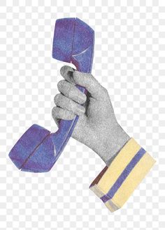 a drawing of a hand holding a purple object