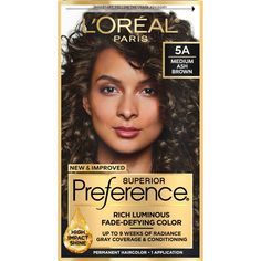 Preference’s Superior Fade-Defying Color & Shine system creates luminous, lit-from-within color, with natural-looking highs & lows, and beautiful gray coverage. With up to 8 weeks of fade-defying color, rich, long-lasting color shines from every strand and resists fading or turning brassy week after week. The kit also includes a color protective Color and Shine Conditioner formulated with Golden Camelina Oil, Anti-Oxidant Vitamin E and UV filter to help keep first day color vibrancy and silky, r Medium Ash Brown Hair Color, Medium Ash Brown Hair, Medium Ash Brown, Hair Black Hair, Ash Brown Hair Color, Beauty Hair Color, Ash Brown Hair, Covering Gray Hair, At Home Hair Color