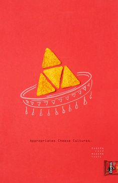 two pieces of pizza on top of a red paper with the words appreciate cheese culture