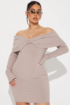 Vivianna Snatched Mini Dress - Sand | Fashion Nova, Dresses | Fashion Nova Mini Dress Off Shoulder, Teal Mini Dress, Stephanie Rao, Dress Off Shoulder, Service Women, Popular Outfits, Active Wear Outfits, Dressy Casual, Matching Dresses