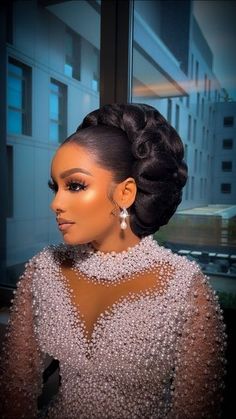 Black Brides Hairstyles, Natural Wedding Hairstyles, Natural Hair Bride, Bridal Bun, Bridal Hair Inspiration, Black Queens