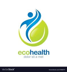 an eco health logo with leaves