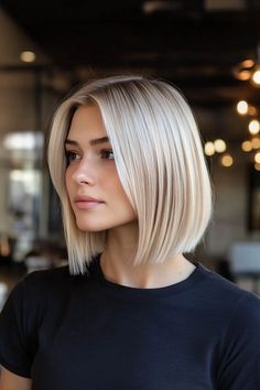 Lighten up with 24 chic angled bob haircuts perfect for thick hair, offering a stylish and fresh look! ✨💁‍♀️ #AngledBob #ThickHair #ChicCuts October Hair, Bob Haircuts For Thick Hair, Ice Blonde Hair, Angled Bobs, Angled Bob Haircuts, Haircuts For Thick Hair, Blonde Bob Hairstyles, Ice Blonde, Chin Length Hair