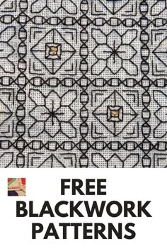 an advertisement for the free blackwork patterns book