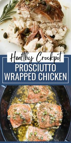 healthy crockpot prosciutto wrapped chicken is an easy and delicious dinner