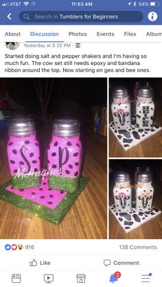 the instagramted photo shows two decorated mason jars