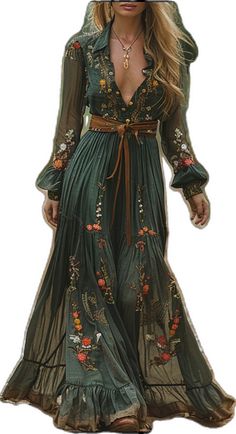 Hippie Elegante, Look Hippie Chic, Casual Boho Style, Look Boho Chic, Vestidos Retro, Looks Country, Casual Home