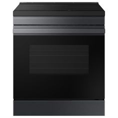 a black oven with the door open on an isolated white background for use in commercial projects