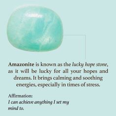 Amazonite Crystal Tips, Energy Muse, Woo Woo, Lucky Stone, Amazonite Stone, Crystal Therapy, Crystal Magic