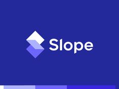 the logo for slope is shown on a blue and purple background with white letters that read,