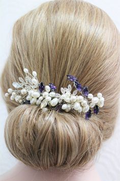 Silver Purple Wedding Hair Comb Bridal Headpiece Wedding Hair Piece Pearl Hair Comb Crystal Leaf Bridal Headpiece Bridesmaid Gift - Etsy UK Purple Wedding Hair, Headpiece Wedding Hair, Pearl Hair Comb, Wedding Hair Head Piece, Pearl Hair Combs, Etsy Bridesmaid Gifts