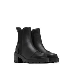 PRICES MAY VARY. Stylish & Secure Women's Chelsea Boot: This women's heeled Chelsea boot is perfect for styling a winter outfit so you can be warm, comfortable, and cute when you leave the house; the tread on the bottom keeps your feet stable when you walk on slushy sideways Fashionable & Stylish Winter Boots: These SOREL Chelsea boots have leather uppers for durability and style; the leather boots for women have a canvas and synthetic lining Joan Now Chelsea Boot: This SOREL boot for women has Womens Chelsea Boots With Heel, Mid Calf Chunky Chelsea Boots, Best Winter Boots Women Work, Black Chelsea Boot With Leggings, Womens Ankle Boots Black, Black Flat Boots Ankle, Winter Classic Shoes, Black Chelsea Boots Nordstrom, Women Boots Chelsea