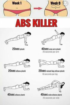 a poster showing how to do abs killer