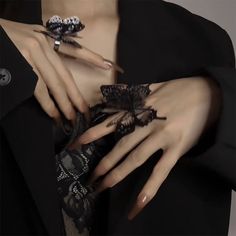 Materials: Stainless steel， Plastic Size: adjustable Goth Jewellery, Rings Aesthetic, Aesthetic Rings, Fairy Accessories, Big Ring, Small Ring, Gothic Vintage, Korean Jewelry, Dark Fairy