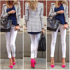 White Jeans Outfit, Moda Fashion, Spring Summer Fashion, Work Outfit