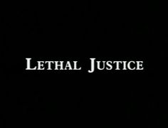 the logo for the movie, letha justice is shown in white letters on a black background