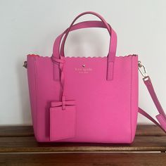 Kate Spade Ny, Pink Exterior And Red Interior, With Crossbody Strap And Small Mirror Attached. Bag Textile Is Saffiano Leather. Lightly Used. Pink Kate Spade Bag, Kate Spade Bag Pink, Pink Kate Spade, Small Mirror, Red Interior, Small Mirrors, Red Interiors, Kate Spade Bag, Crossbody Strap