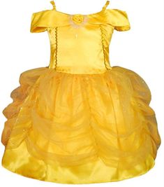 Your little princess will look like and feel like a real princess in this dress. It is great for fancy dress parties, Halloween, or simply for fun! You and your baby are going to love this costume. #CommissionsEarned #halloween21 #costumes #girlscostumes Daisy Princess, Yellow Ballgown, Belle Dress Up, Princess Belle Costume, Princess Belle Dress, Princess Halloween Costume, Belle Costume, Up Costume, Black Halloween Dress