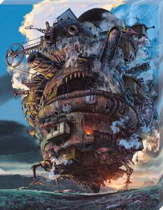 an image of a steampunk house in the sky