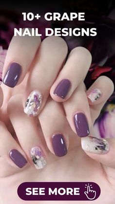 Violet Nails, Purple Nail Designs, Fall Hair Cuts, Vibrant Nails, Purple Nail, Grape Bunch, Purple Grapes, Nail Art Brushes