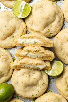 several cookies with limes on the side