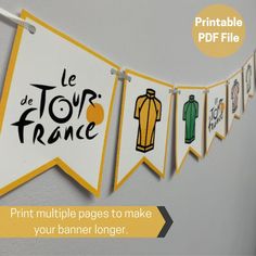 a banner with clothes hanging from it's sides that says print multiple pages to make your banner longer