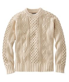 #LLBean: Signature Cotton Fisherman Sweater Merino Sweater, Fisherman Sweater, Built To Last, Cable Sweater, Sweater White, Beige Sweater, Ladies Dress Design, Cotton Sweater, L L Bean