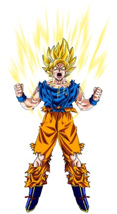 a drawing of the character gohan from dragon ball zoroe, with his arms outstretched